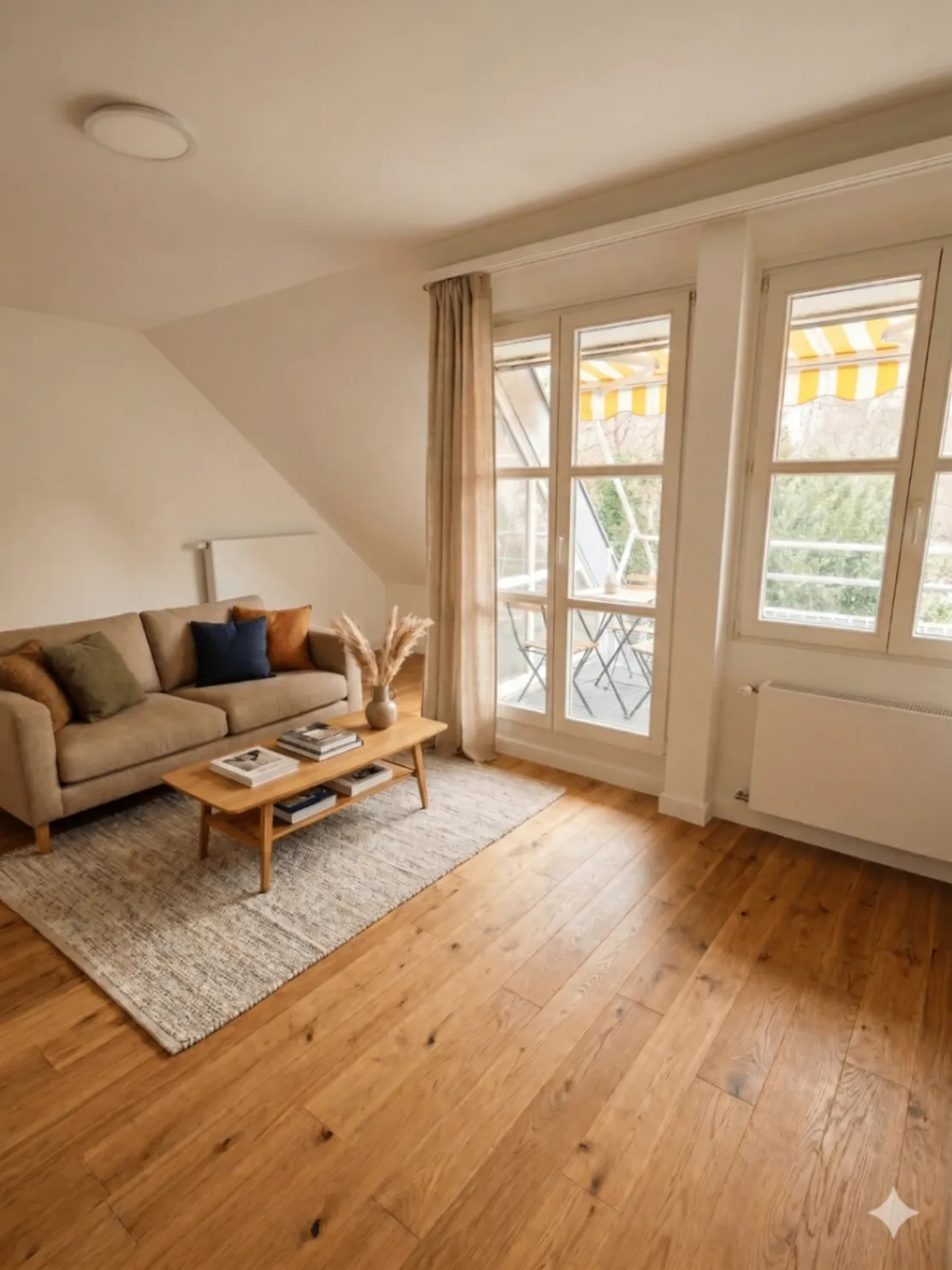 Helle Wohnung mit Balkon und Holzboden